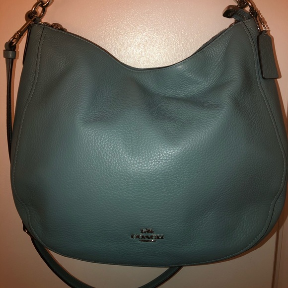 Coach Handbags - Coach Aqua Blue Leather Handbag